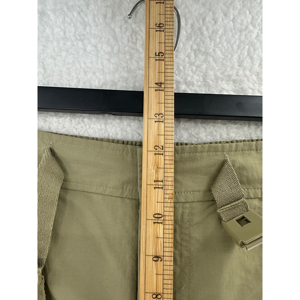 Eddie Bauer Mens Khaki Nylon Cargo Shorts Belted Flat Front Size L G - Picture 12 of 16